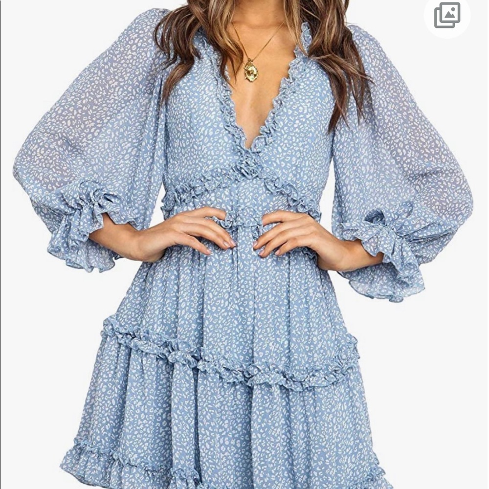 Light Blue long sleeve mini dress